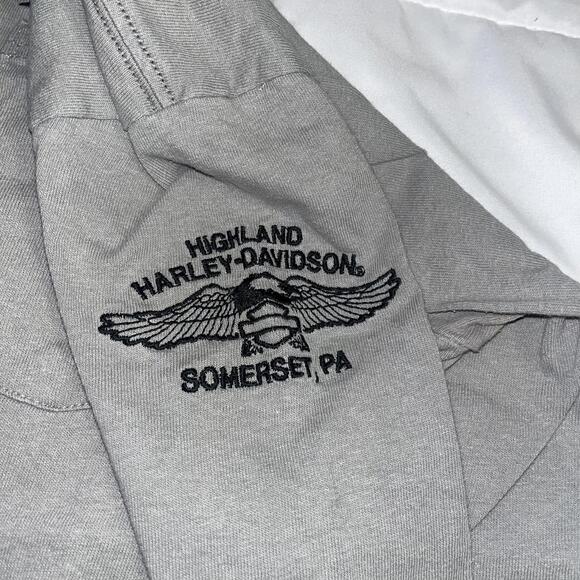 Vintage Harley-Davidson HD Embroidered Mens Large LongSleeve Pocket T-Shirt Gray - Picture 7 of 8